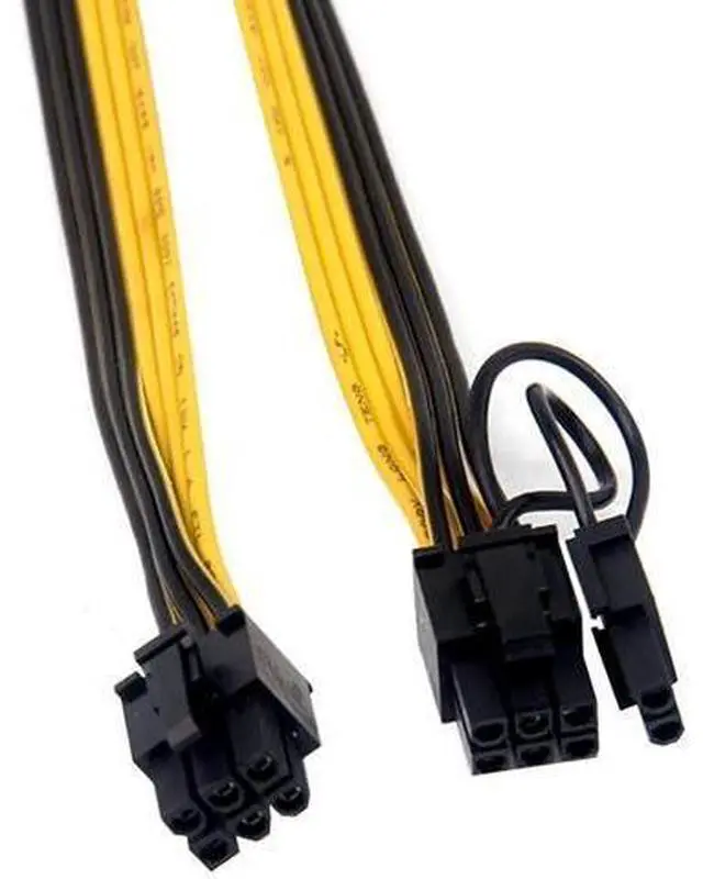Alt view image 2 of 6 - 6 Pack 80cm PCIe 6Pin to 6+2Pin GPU Power Cable, 6Pin to 8Pin Graphics Card Converter Cord for Server BTC Mining Rig