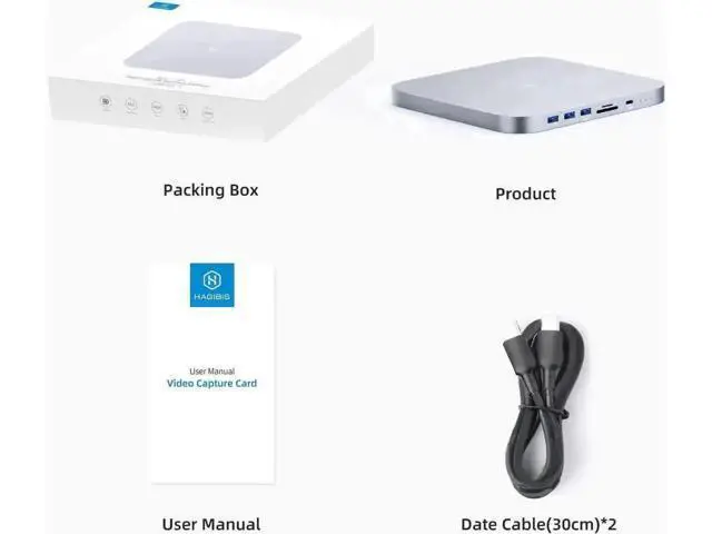 Alt view image 4 of 7 - Hagibis MC25 Pro DP USB-C Docking Station with Dual Hard Drive Enclosure, 4K 60Hz DP1.4 Type-C Hub for Mac Mini M2, Mac Studio M1 Max/M1 Ultra, Supports M.2 NVMe NGFF & 2.5" SATA HDD/SSD, 10Gbps USB3.