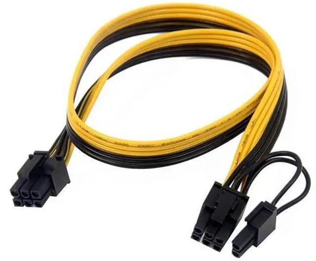 Alt view image 5 of 6 - 6 Pack 80cm PCIe 6Pin to 6+2Pin GPU Power Cable, 6Pin to 8Pin Graphics Card Converter Cord for Server BTC Mining Rig