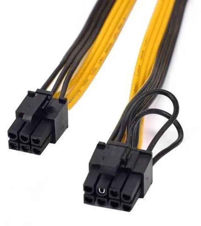 Alt view image 6 of 6 - 6 Pack 80cm PCIe 6Pin to 6+2Pin GPU Power Cable, 6Pin to 8Pin Graphics Card Converter Cord for Server BTC Mining Rig