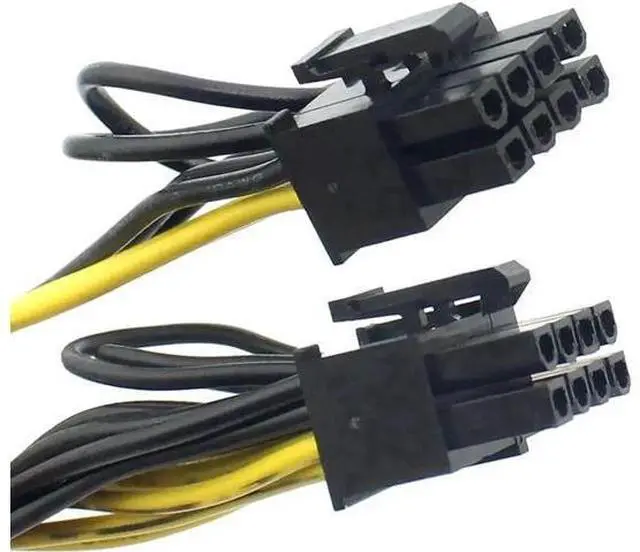 Alt view image 2 of 7 - 2 Pack PCIe 6Pin Male to Dual 8Pin (6+2) Male Splitter Power Cable, 18AWG Modular GPU Ribbon Extension Cord for Graphics Card & Mining Rig