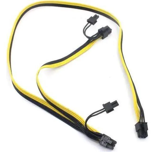 Alt view image 5 of 7 - 2 Pack PCIe 6Pin Male to Dual 8Pin (6+2) Male Splitter Power Cable, 18AWG Modular GPU Ribbon Extension Cord for Graphics Card & Mining Rig