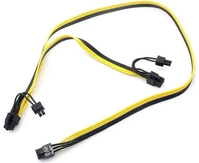 Alt view image 4 of 7 - 2 Pack PCIe 6Pin Male to Dual 8Pin (6+2) Male Splitter Power Cable, 18AWG Modular GPU Ribbon Extension Cord for Graphics Card & Mining Rig