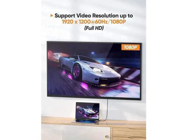 Alt view image 3 of 5 - 6FT DP to VGA Cable Bundle + 5-in-1 USB C Multiport Hub, Hub with 4K@60Hz HDMI, 100W PD Charging & 3 USB 3.0 Ports Compatible MacBook Pro/Air, iPad Pro/Air 2020 All USB-C Laptops