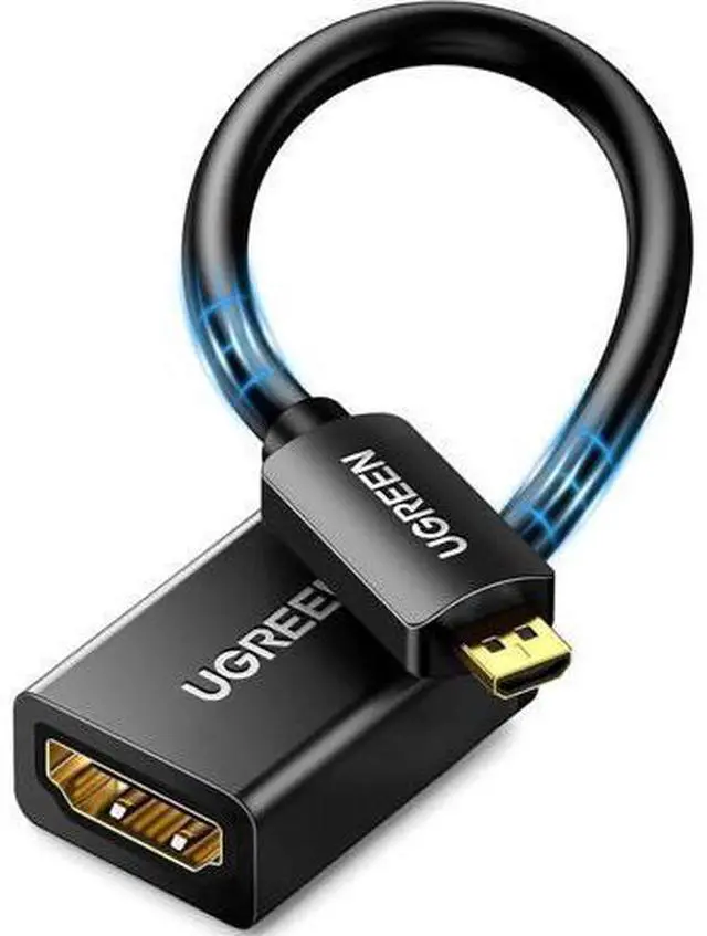 Main image of 0.6FT UGREEN Micro HDMI Male to HDMI Female Adapter Cable, HDMI 2.0 18Gbps 4K@60Hz HDR 3D Dolby Cord for Raspberry Pi GoPro Retroid Pocket