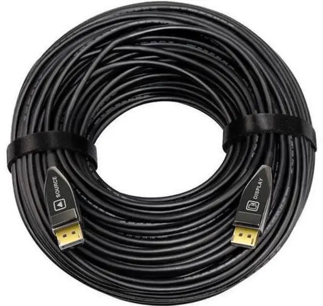 Alt view image 4 of 5 - 82ft/25m Black DP 1.4 Active Optical Fiber AOC Cable, 32.4Gbps HBR3 DP to DP Male to Male Cord Supports 8K@60Hz,4K@144Hz HDR DSC1.2 for Gaming Monitor GPU PC HDTV Projector