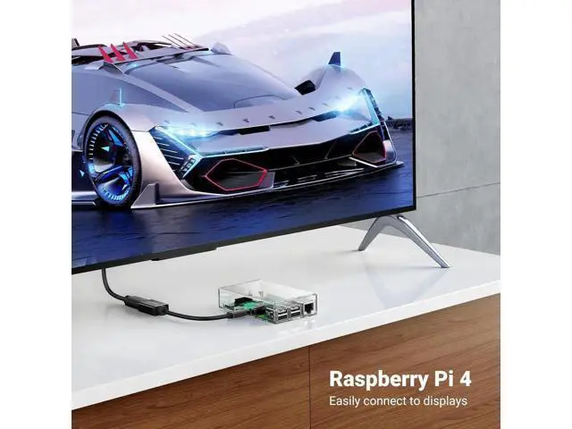 Alt view image 4 of 7 - 0.6FT UGREEN Micro HDMI Male to HDMI Female Adapter Cable, HDMI 2.0 18Gbps 4K@60Hz HDR 3D Dolby Cord for Raspberry Pi GoPro Retroid Pocket