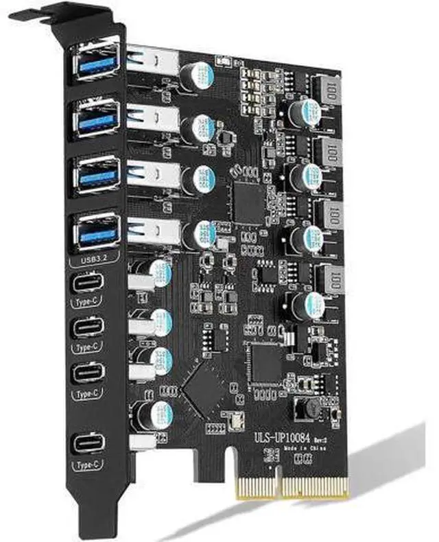 Main image of 8-Port USB 3.2 Gen2 PCI Express Expansion Card, 10Gbps SuperSpeed PCIe Hub Adapter with 4 USB-A & 4 USB-C Ports, Built-in Self-Powered Circuit, Compatible with Windows 11/10/8.x/7/Vista/XP Desktop PC