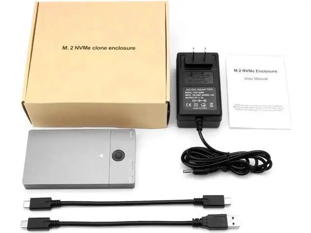 Alt view image 4 of 7 - Dual-Bay M.2 NVMe SSD Docking Station, Offline Clone Duplicator, 10Gbps USB C & USB-A Interface, Supports M Key 2230/2242/2260/2280 SSD Up to 8TB