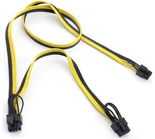 Alt view image 5 of 7 - 2 Pack PCIe 6Pin Male to Dual 8Pin (6+2) Male Splitter Power Cable, 18AWG GPU Modular Extension Cord