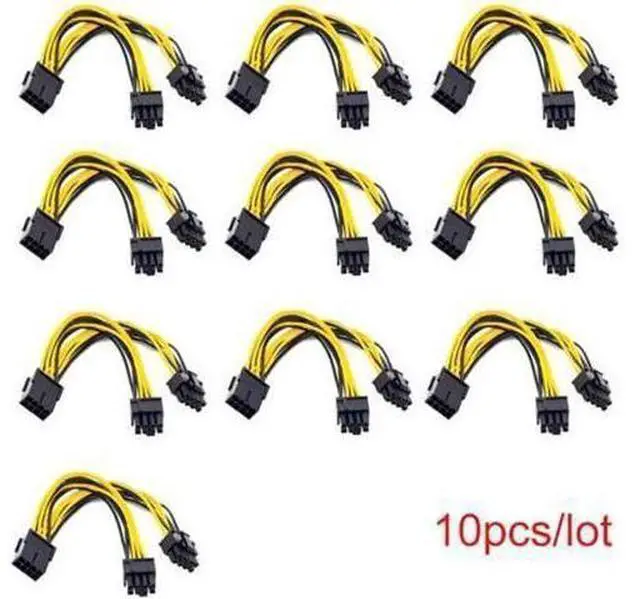 Main image of PCIe 8Pin Male to Dual 8(6+2)Pin Male GPU Splitter Power Cable, 20cm VGA Power Extension Cord for BTC Mining Rig
