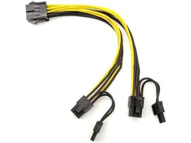 Alt view image 2 of 5 - PCIe 8Pin Male to Dual 8(6+2)Pin Male GPU Splitter Power Cable, 20cm VGA Power Extension Cord for BTC Mining Rig