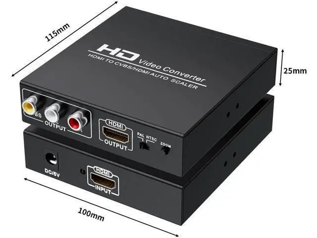 Alt view image 2 of 7 - HDMI to 3RCA CVBS AV Audio Video Converter Adapter, Digital to Analog RCA Converter Supports PAL/NTSC, Compatible PC Laptop Xbox TV Camera Monitor