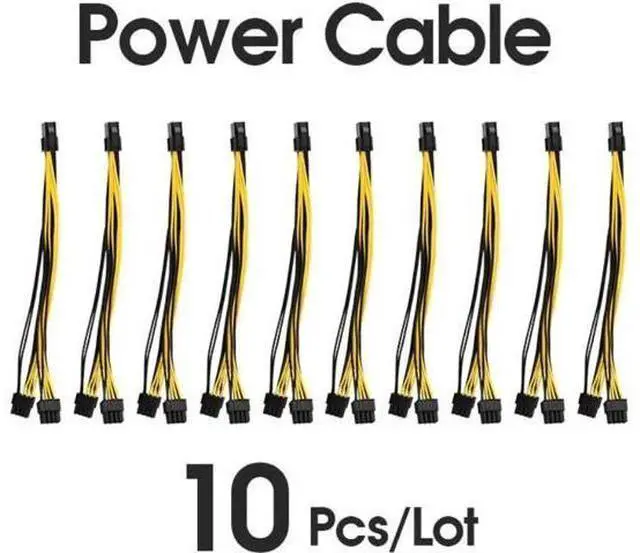 Alt view image 3 of 4 - 10 Pack 260mm PCIe 8Pin Female to 8Pin(6+2) Male GPU Power Extension Cables for Mining & Motherboard Use