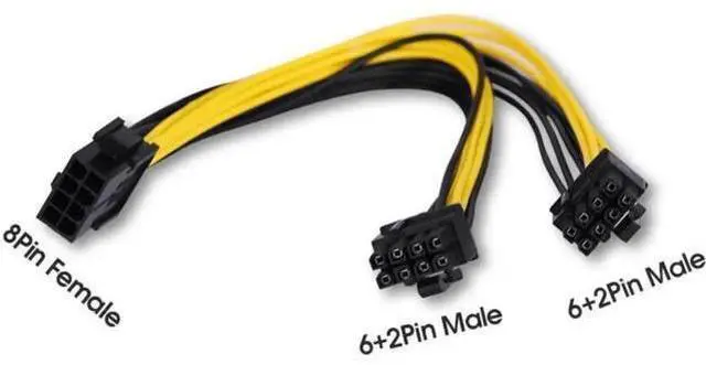 Main image of 10 Pack 260mm PCIe 8Pin Female to 8Pin(6+2) Male GPU Power Extension Cables for Mining & Motherboard Use