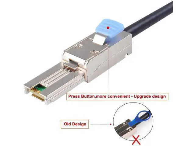 Alt view image 6 of 6 - 2 Pack Mini SAS SFF-8088 26Pin to 4 x SFF-8482 29Pin Breakout Cable 1M(3.3FT), External Mini SAS with Integrated Power Wire for SAS SATA HDD SSD RAID Storage