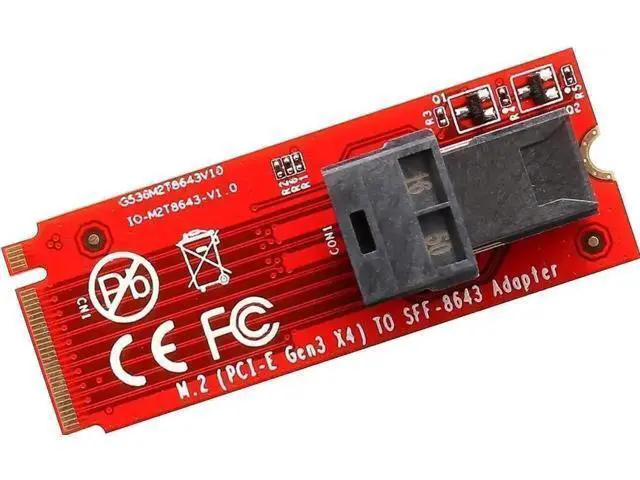 Alt view image 3 of 6 - SI-ADA40121 M.2 M-Key to U.2 Complete Kit, SFF-8643 Mini SAS HD to SFF-8639 Cable, PCIe NVMe 2.5 U.2 SSD Conversion Set with Power Line for Desktop Workstation Storage Upgrade