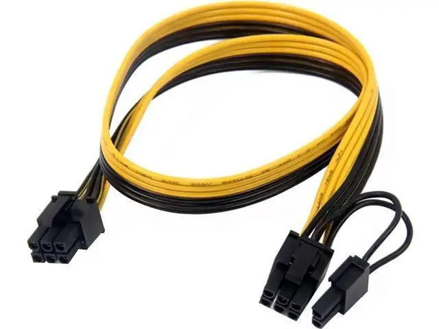 Alt view image 4 of 6 - 6 Pack 100cm PCIe 6Pin to 6+2 Pin GPU Power Cable, PCI Express 6/8 Pin Converter Cord for BTC Mining Rigs & Server Graphics Cards