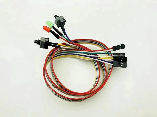 Alt view image 3 of 5 - 10 Pack PC Front Panel Cables, Power Switch + Reset + HDD LED Wires, 66cm Length for Desktop PCs, BTC Mining Rigs & Antminer Devices