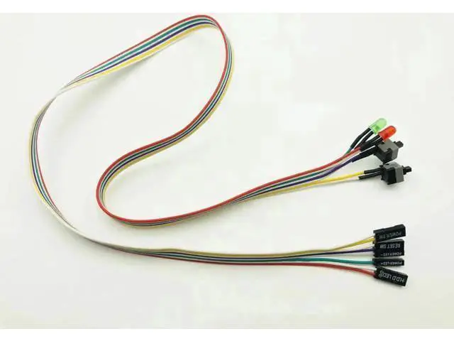Alt view image 5 of 5 - 10 Pack PC Front Panel Cables, Power Switch + Reset + HDD LED Wires, 66cm Length for Desktop PCs, BTC Mining Rigs & Antminer Devices