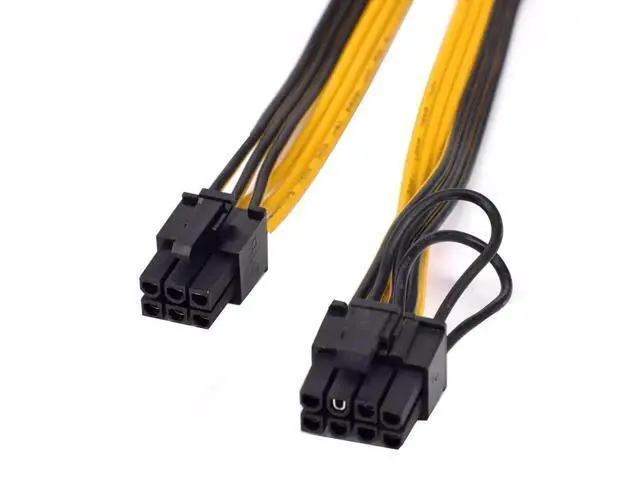 Alt view image 5 of 6 - 6 Pack 50cm PCIe 6Pin to 6+2 Pin GPU Power Cable, PCI Express 6/8 Pin Converter Cord for BTC Mining Rigs & Server Graphics Cards