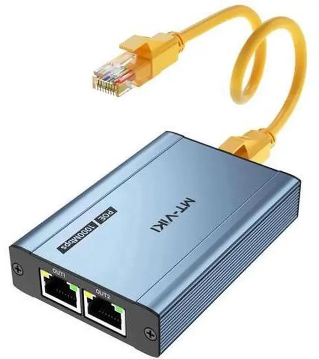 Main image of MT-VIKI Upgraded 1 to 3 Gigabit POE Ethernet Splitter, 1000Mbps POE RJ45 Splitter Without Extra Power Adapter, Compatible with Cat5e Cat6 Cat7 Cat8 Cables, for POE IP Cameras & POE Switches