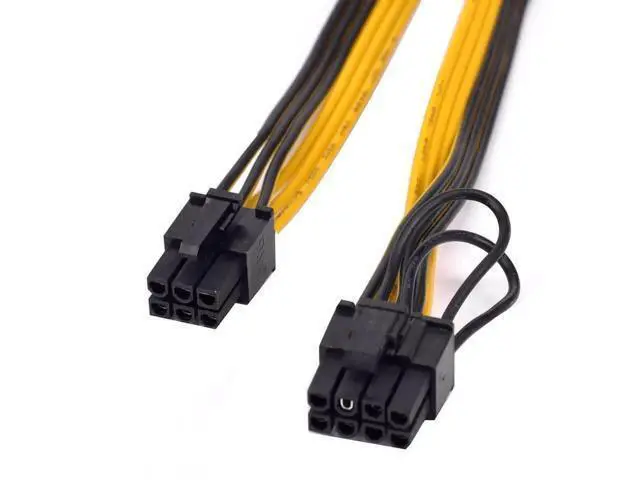 Alt view image 6 of 6 - 6 Pack 50cm PCIe 6Pin to 6+2Pin GPU Power Cables, PCI-E 8Pin Adapter Cords for BTC Mining Rig & Server Graphics Cards