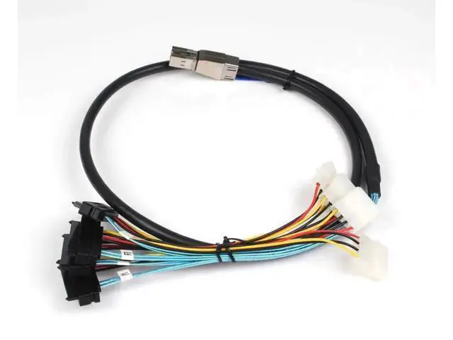 Alt view image 5 of 6 - 2 Pack Internal HD Mini SAS Breakout Cable 1M(3.3FT), SFF-8644 to 4×SFF-8482 Storage Wire with 4Pin IDE Molex Power for Server RAID HBA, SAS SATA HDD SSD Array