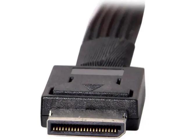 Alt view image 2 of 3 - 50cm PCIe 4.0 OCuLink SFF-8611 Male to U.2 U.3 SFF-8639 Female NVMe SSD Cable with 15Pin SATA Power, Internal Storage Wire for Motherboard 2.5 NVMe Drives