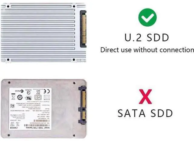 Alt view image 3 of 3 - Slimline SAS SFF-8654 to SFF-8639 U.2 U3 NVMe SSD Cable with 15Pin SATA Power, PCIe 3.0 / PCIe 4.0 High-Speed Internal Storage Wire for Motherboard 2.5" NVMe Drives