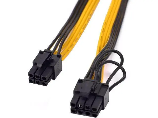 Alt view image 2 of 6 - 6 Pack 100cm PCIe 6Pin to 6+2 Pin GPU Power Cable, PCI Express 6/8 Pin Converter Cord for BTC Mining Rigs & Server Graphics Cards