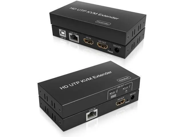 Main image of HDMI KVM Extender Over TCP/IP Cat5e/Cat6/Cat6a/Cat7 Up to 60M/200FT, 1080P@60Hz, 2 USB2.0 Ports, Zero Latency, Cross-Platform Plug & Play
