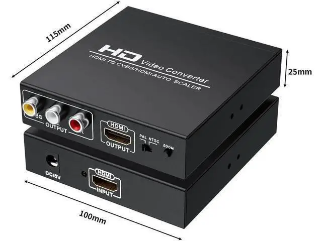 Alt view image 4 of 7 - HDMI to 3RCA CVBS AV Converter Adapter, Digital to Analog RCA Video Audio Adapter Supports PAL/NTSC, for PC Laptop Xbox Camera TV Monitor
