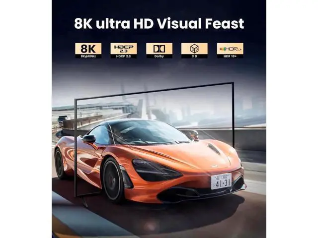 Alt view image 5 of 7 - Powered 1 in 3 Out HDMI 2.1 Splitter 1x3 Mirror Duplicate Adapter 8K@60Hz 4K@120Hz Single Source to Three Identical Displays