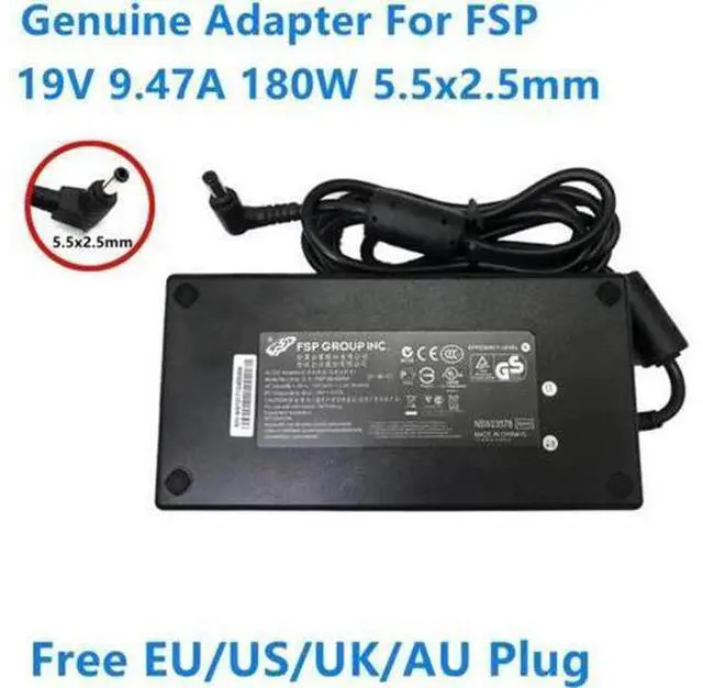 Main image of FSP 180W AC/DC Power Adapter FSP180-ABAN1 FSP180-ABAN2, 19V 9.47A 5.5x2.5mm Barrel Tip Laptop Charger Replacement Power Supply