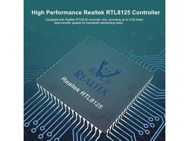 Alt view image 3 of 6 - PCIe 2.1 x1 2.5GBase-T Ethernet Adapter, Realtek RTL8125 Chip Single RJ45 2500Mbps LAN Card for Windows Server & Linux Systems