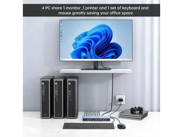 Alt view image 5 of 7 - MT-VIKI 4-Port Quad HDMI KVM Multiviewer 4x1 with PIP & POP, 4K@30Hz, Hotkey & Button Seamless Switching