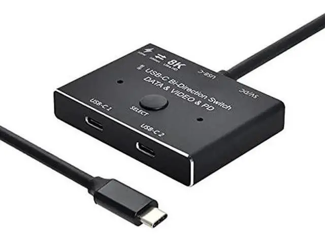 Alt view image 6 of 6 - Bi-Directional USB-C MST 1-in-2 Switch Hub, Supports 8K@30Hz Video, 10Gbps USB 3.2 Data & 100W PD Pass-Through, 2-Way Type-C Selector for Laptops, Monitors and Docking Stations