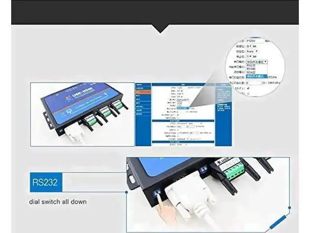 Alt view image 4 of 6 - USR-N540 4-Port Industrial Serial to Ethernet Device Server, RS232/RS485/RS422 to RJ45 TCP/IP Converter with Modbus Gateway, DHCP & DNS Support for Industrial PLC Automation
