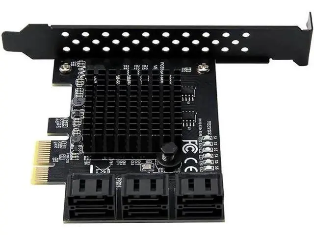 Alt view image 3 of 5 - 6-Port SATA 3.0 PCIe Expansion Card with Marvell 88SE9215 Chip, PCI Express SATA III Controller Adapter for Desktop HDD SSD, Comes with SATA Data Cables