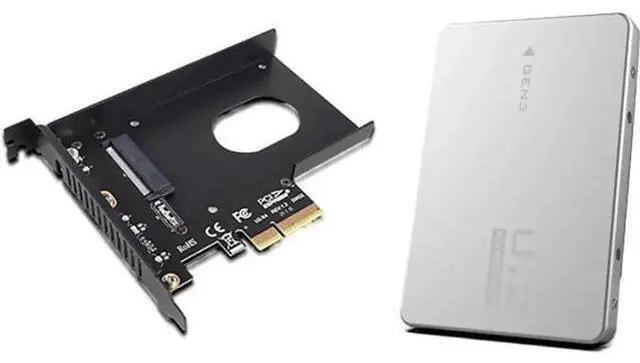 Main image of PCIe 3.0 X4 to U.2 NVMe SSD Adapter Card with External Enclosure, 32Gbps High Speed Expansion Card, Fits PCIe X4/X8/X16 Desktop Slots