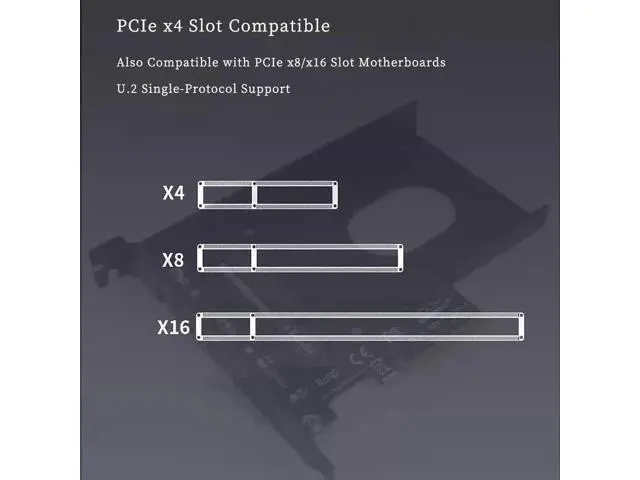 Alt view image 2 of 7 - PCIe 3.0 X4 to U.2 NVMe SSD Adapter Card with External Enclosure, 32Gbps High Speed Expansion Card, Fits PCIe X4/X8/X16 Desktop Slots