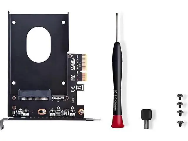 Alt view image 5 of 7 - PCIe 3.0 X4 to U.2 NVMe SSD Adapter Card with External Enclosure, 32Gbps High Speed Expansion Card, Fits PCIe X4/X8/X16 Desktop Slots