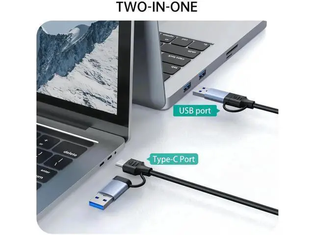 Alt view image 2 of 7 - MT-VIKI USB 3.0 & USB-C to Dual HDMI Multi-Monitor Adapter for Extended Display, 4K@30Hz + 1080P@60Hz Dual Screen Splitter, Driver Required for Windows & Mac Laptops