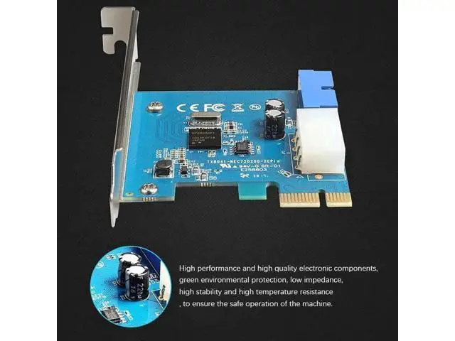 Alt view image 2 of 6 - PCIe x1 to 19Pin/20Pin USB Internal Expansion Card, NEC720200 Chip with IDE 4Pin Power Connector Adapter