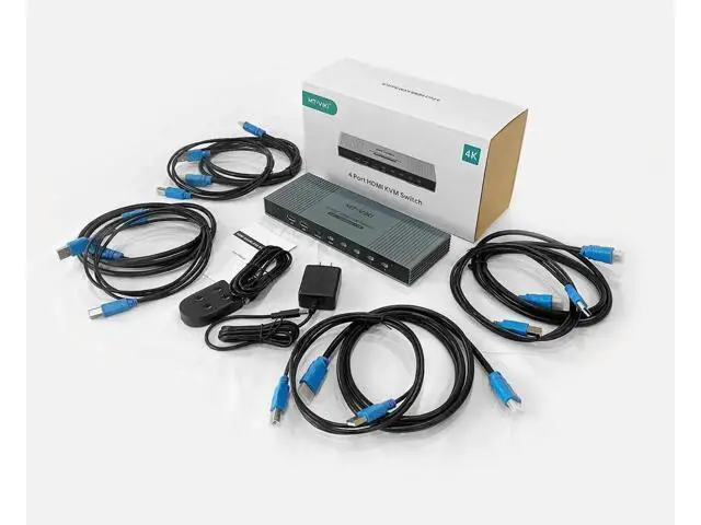 Alt view image 4 of 7 - MT-VIKI 4-Port Quad HDMI KVM Multiviewer 4x1 with PIP & POP, 4K@30Hz, Hotkey & Button Seamless Switching