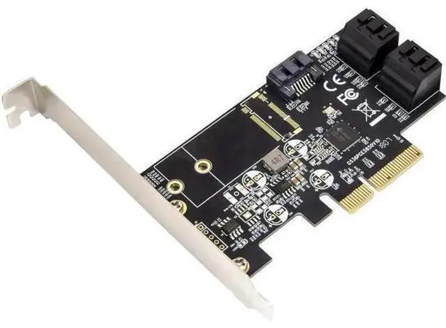 Main image of 5 Port PCIe X4 SATA 3.0 Non-RAID Controller Card Model SI-PEX40139 with JMB585 Chipset, 6Gbps Storage Adapter for SSD & HDD, Low Profile Bracket Included