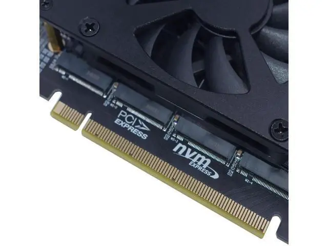 Alt view image 2 of 7 - 4 Port PCIe 4.0 x16 M.2 NVMe Adapter Card, M Key M.2 SSD Expansion Card Supports 2230/2242/2260/2280 NVMe Drives with Silent DC Brushless Cooling Fan