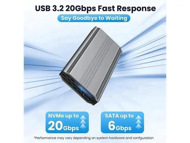 Alt view image 2 of 7 - RTL9220 Chip Type-C USB3.2 Gen2x2 USB4 20Gbps M.2 SSD Enclosure, M-Key NGFF NVMe & SATA Dual Protocol PCBA Adapter Fits 2242/2260/2280mm SSD