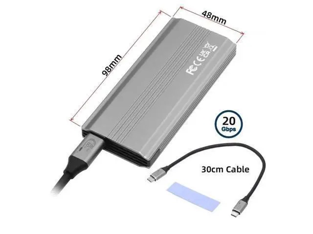 Alt view image 3 of 7 - RTL9220 Chip Type-C USB3.2 Gen2x2 USB4 20Gbps M.2 SSD Enclosure, M-Key NGFF NVMe & SATA Dual Protocol PCBA Adapter Fits 2242/2260/2280mm SSD